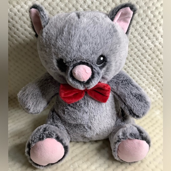 PetSmart Plush Lucky Cat Stuffed Dog Or Child Toy with Squeaker Inside Red Bow - Picture 3 of 13